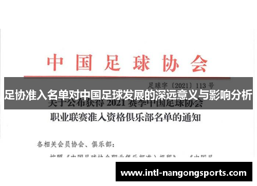 足协准入名单对中国足球发展的深远意义与影响分析